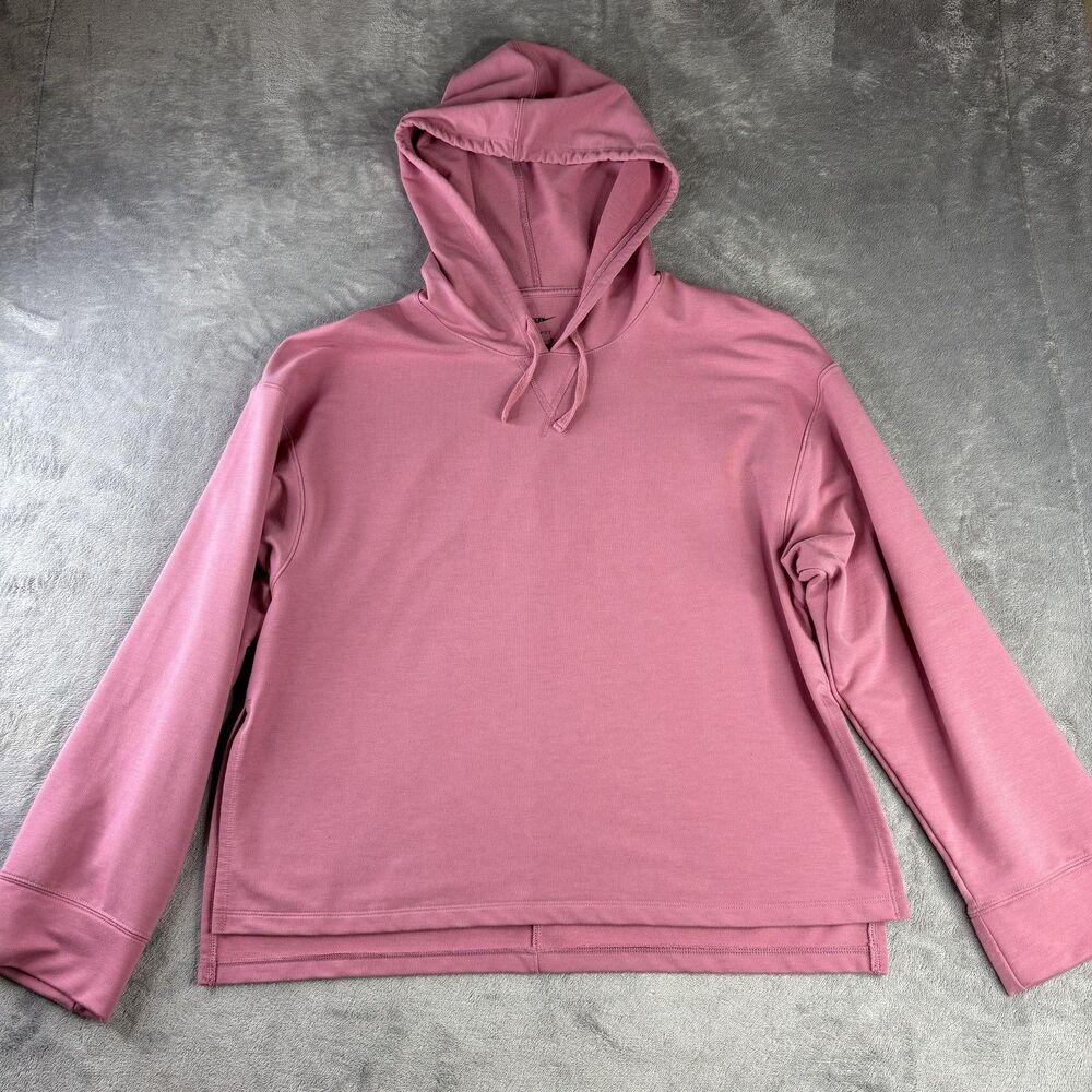 Nike Yoga‎ Dri-FIT Pullover Hoodie Womens S Oversized Pink Sweatshirt DM7033-667 - Picture 1 of 12